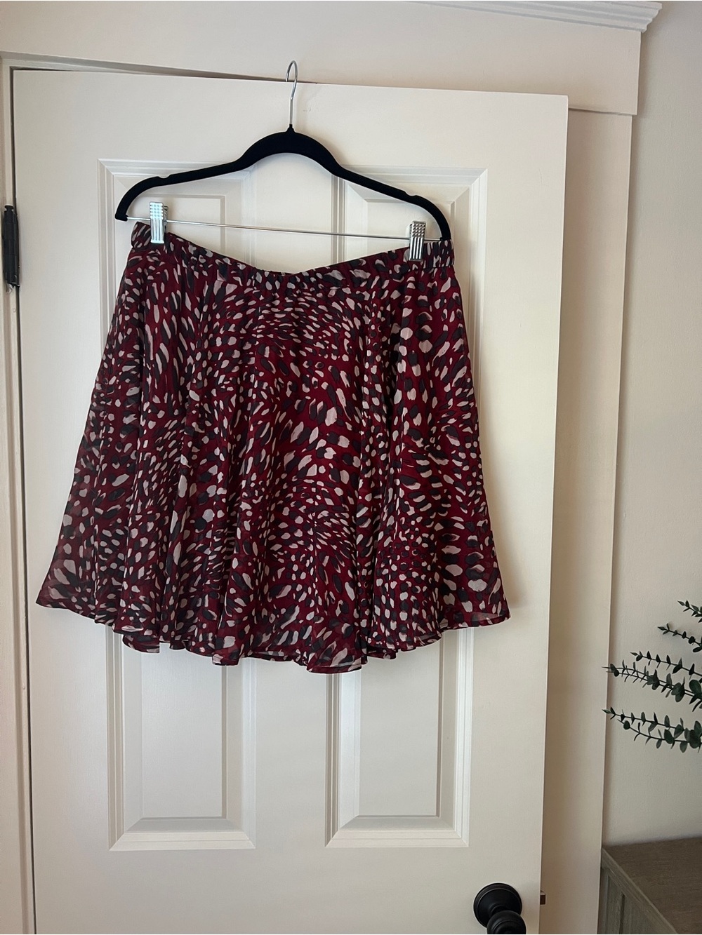 Banana Republic Burgundy Printed Circle Skirt